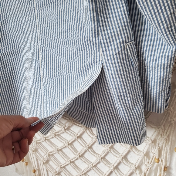 J Crew Ludlow Seersucker Blazer slim unstructured - Picture 6 of 12